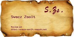 Svecz Zsolt névjegykártya